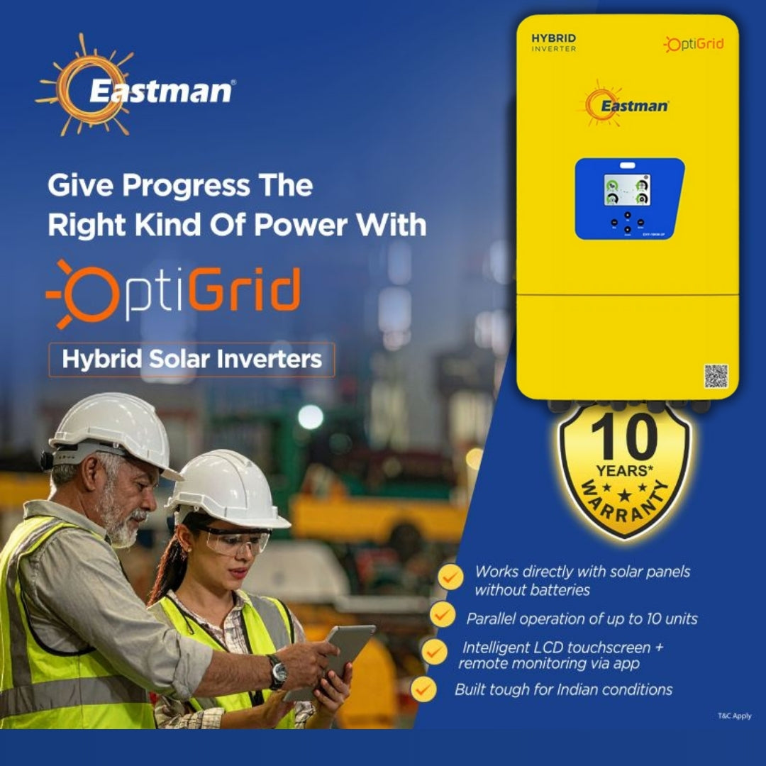 Eastman OptiGrid 10kW 48V 3-Phase Hybrid Solar Inverter – Industrial-Grade MPPT Inverter with Lithium Support & Wi-Fi Monitoring