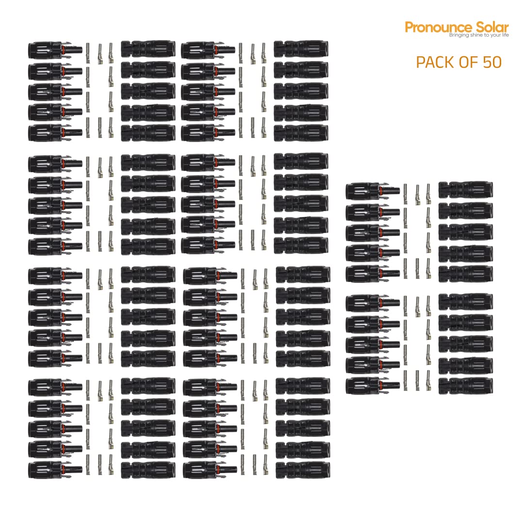 Pronounce Solar MC4 Connector Set of 50 Pairs, Solar Panel Connector