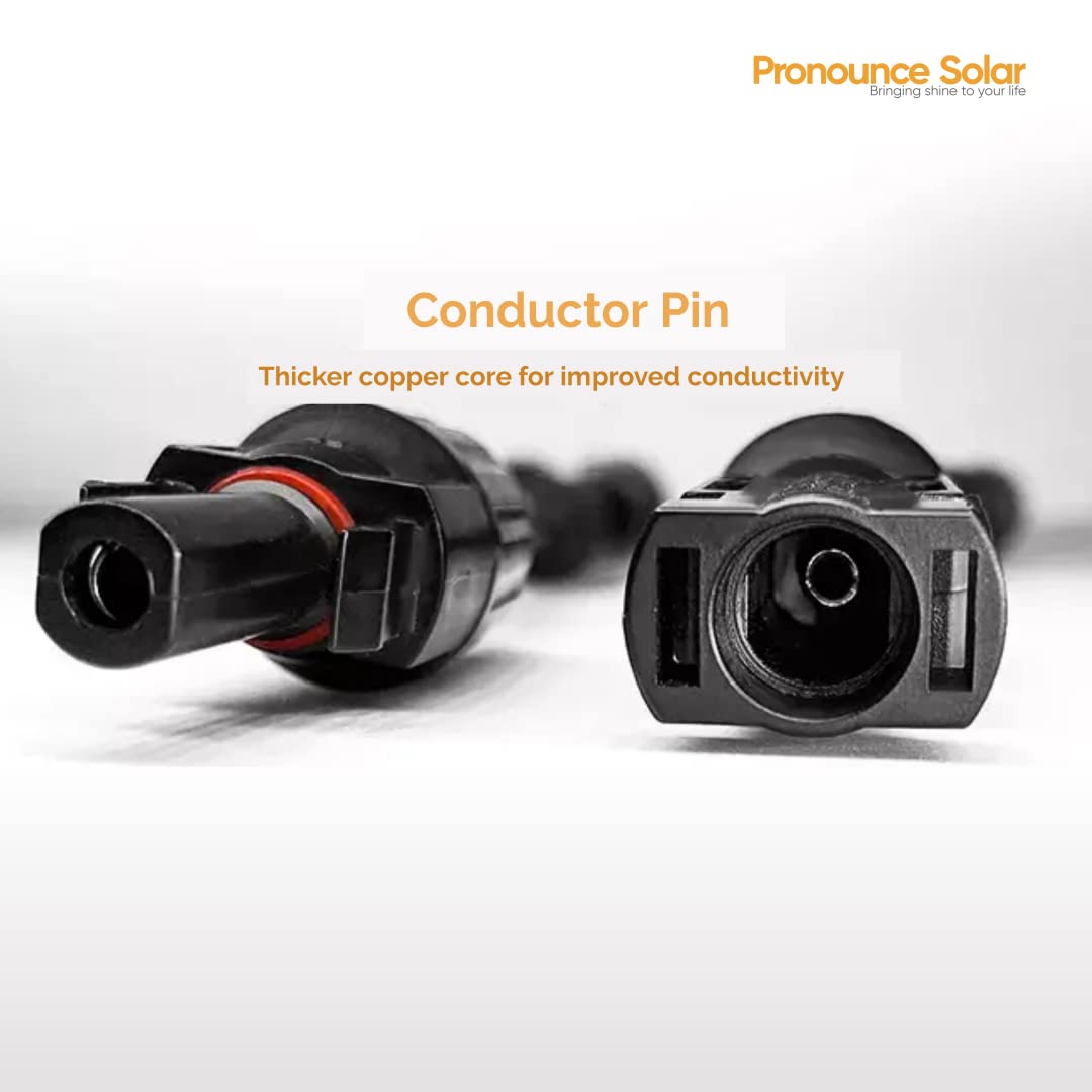 Pronounce Solar 4 in 1 T4 MC4 Wire Connector for Solar Panel, (1+1 Pair MC4), (1500V/50A) Mc4 connector 3in 1out