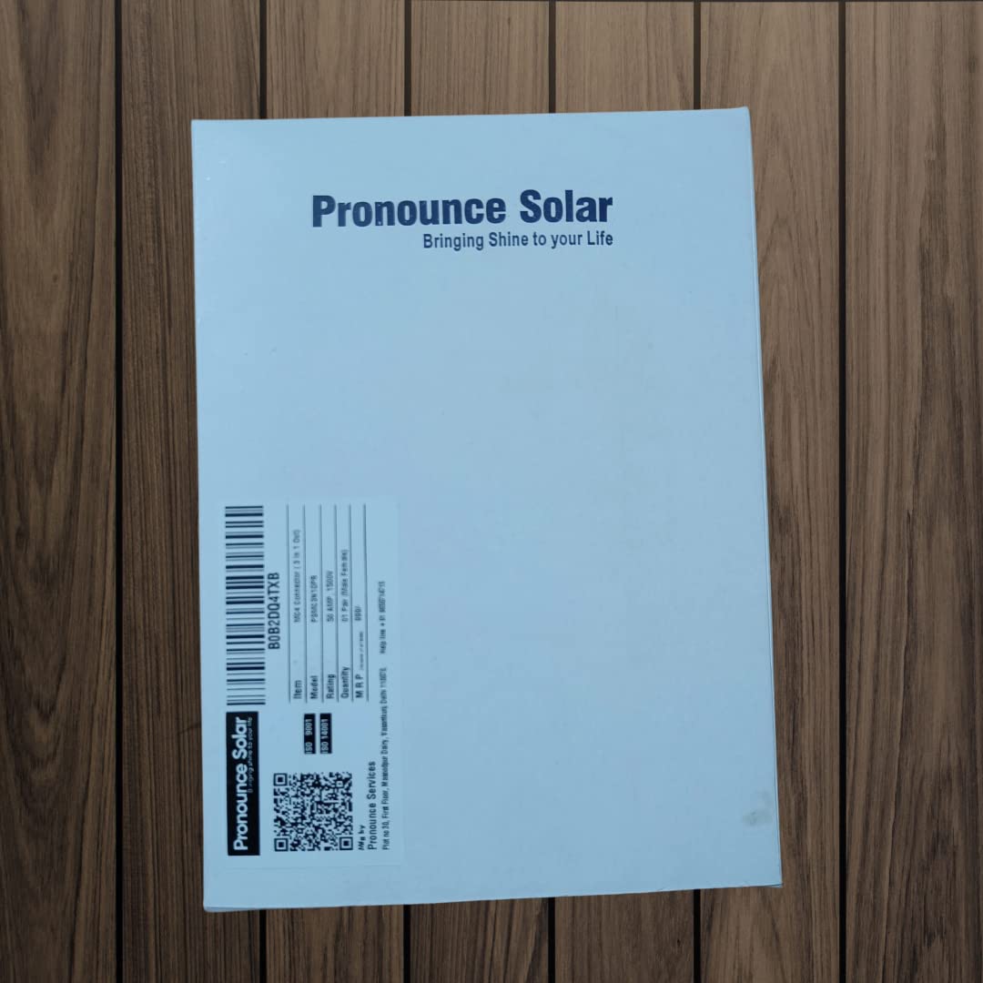Pronounce Solar 4 in 1 T4 MC4 Wire Connector for Solar Panel, (1+1 Pair MC4), (1500V/50A) Mc4 connector 3in 1out
