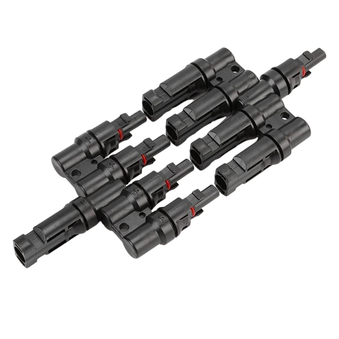 Solocell 4 in 1 T4 MC4 Wire Connector for Solar Panel, (1+1 Pair MC4), (1500V/50A) Mc4 connector 3in 1out