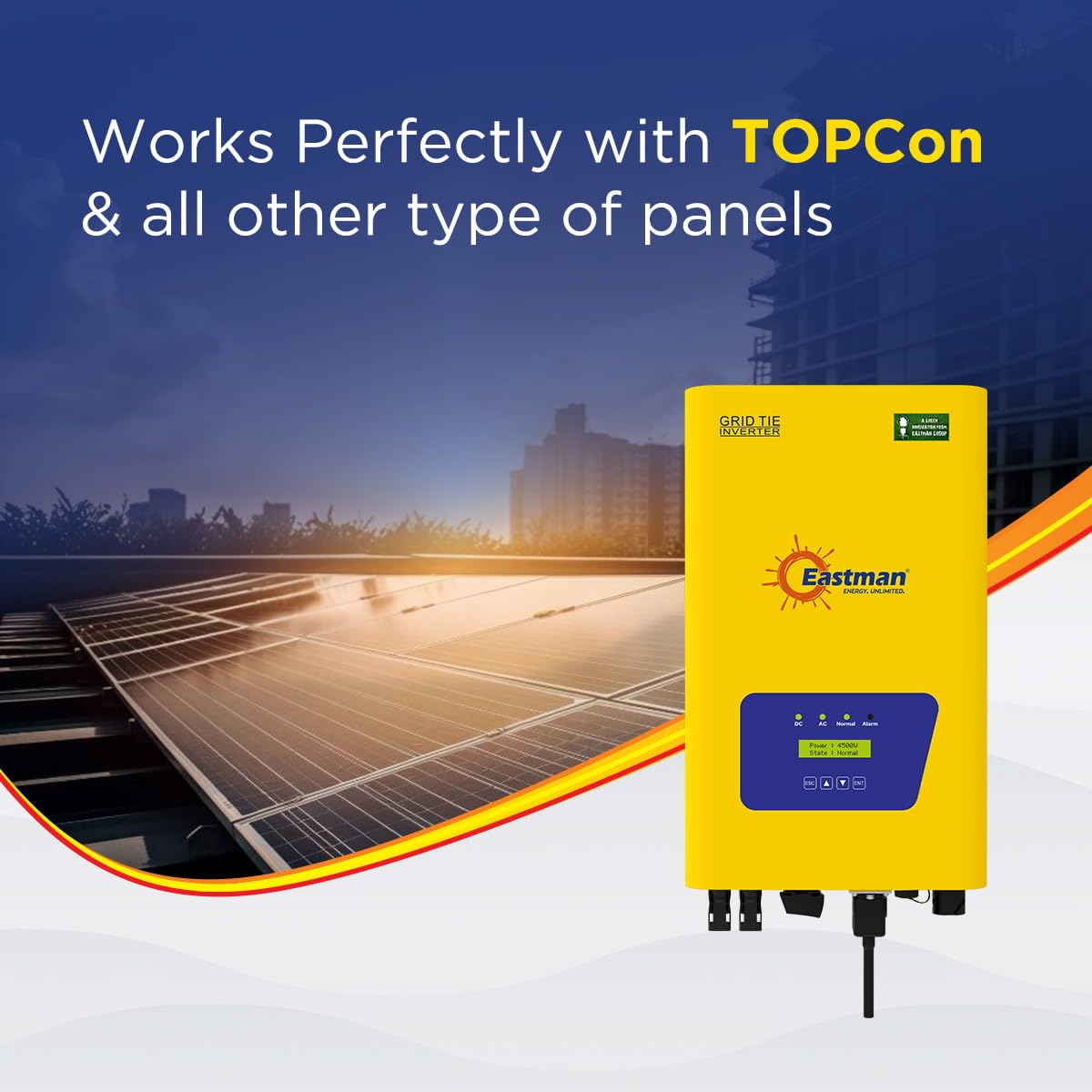 Eastman 5KW 3-Phase Grid-Tie Solar ongrid Inverter with Dual MPPT | 10-Year Warranty | solar grid -Tie Inverter