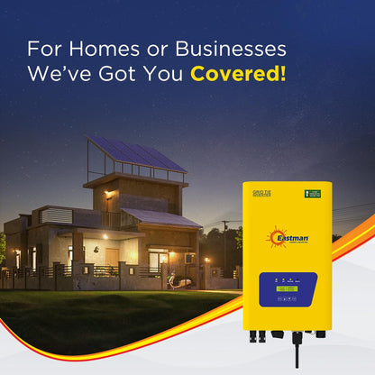 Eastman 5KW 3-Phase Grid-Tie Solar ongrid Inverter with Dual MPPT | 10-Year Warranty | solar grid -Tie Inverter
