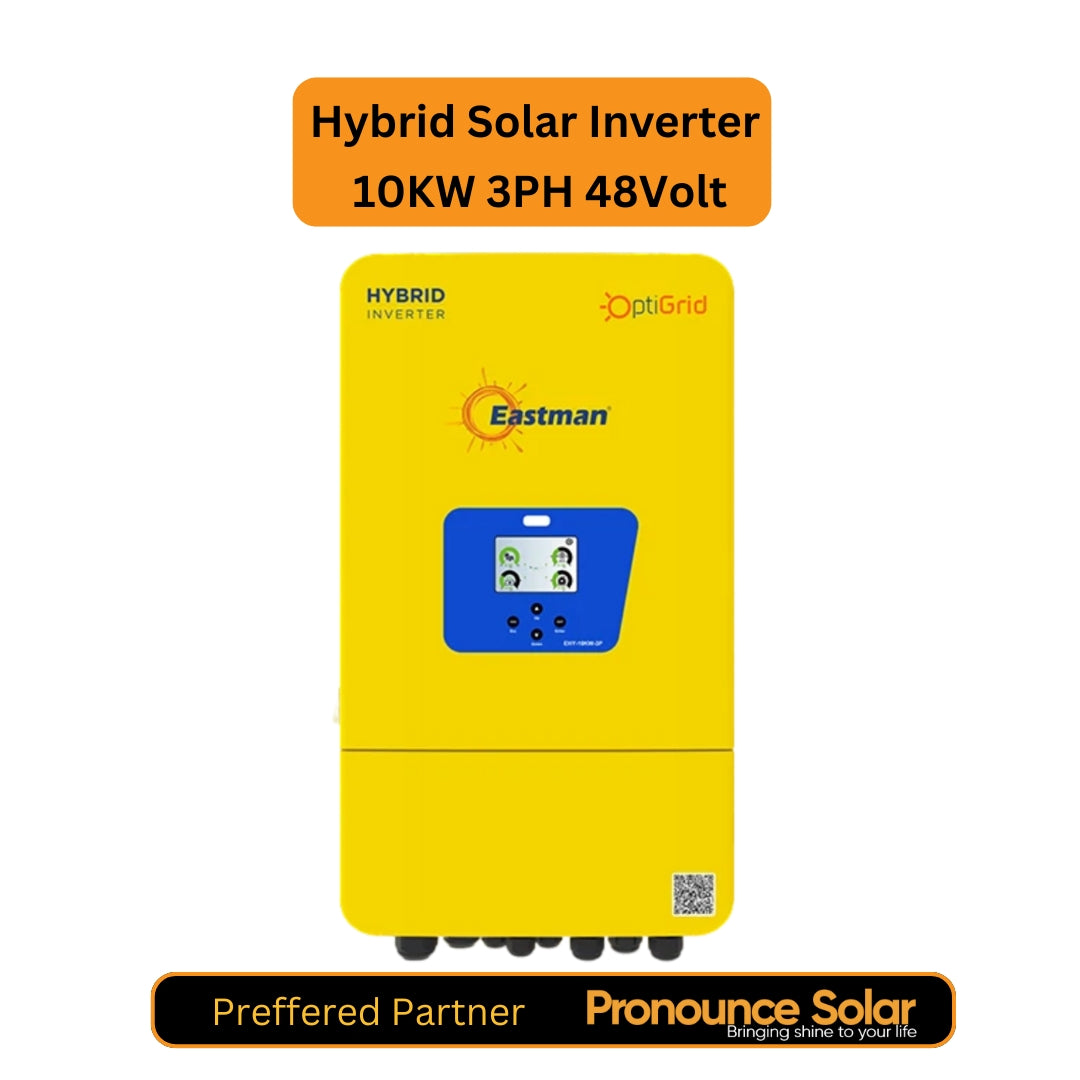 Eastman OptiGrid 10kW 48V 3-Phase Hybrid Solar Inverter – Industrial-Grade MPPT Inverter with Lithium Support & Wi-Fi Monitoring