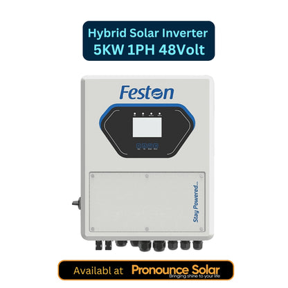 Feston 5kW 48V 1-Phase Hybrid Solar Inverter – Smart MPPT, Lithium Compatible, 10 Year Warranty