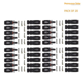 Pronounce Solar MC4 Male Female Solar Panel Cable Connectors (Set of 20 Pairs) MC4 Connectors