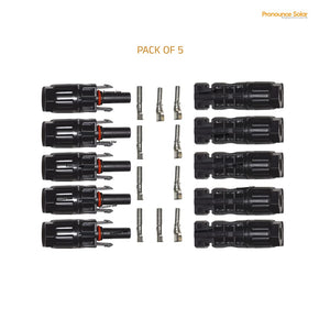 Pronounce Solar MC4 Male Female Solar Panel Cable Connectors (Set of 5 Pairs) MC4 Connectors