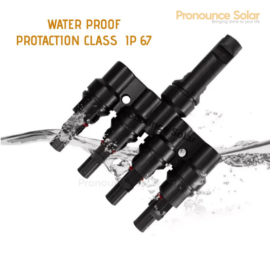 Pronounce Solar 4 in 1 T4 MC4 Wire Connector for Solar Panel, (1+1 Pair MC4), (1500V/50A) Mc4 connector 3in 1out