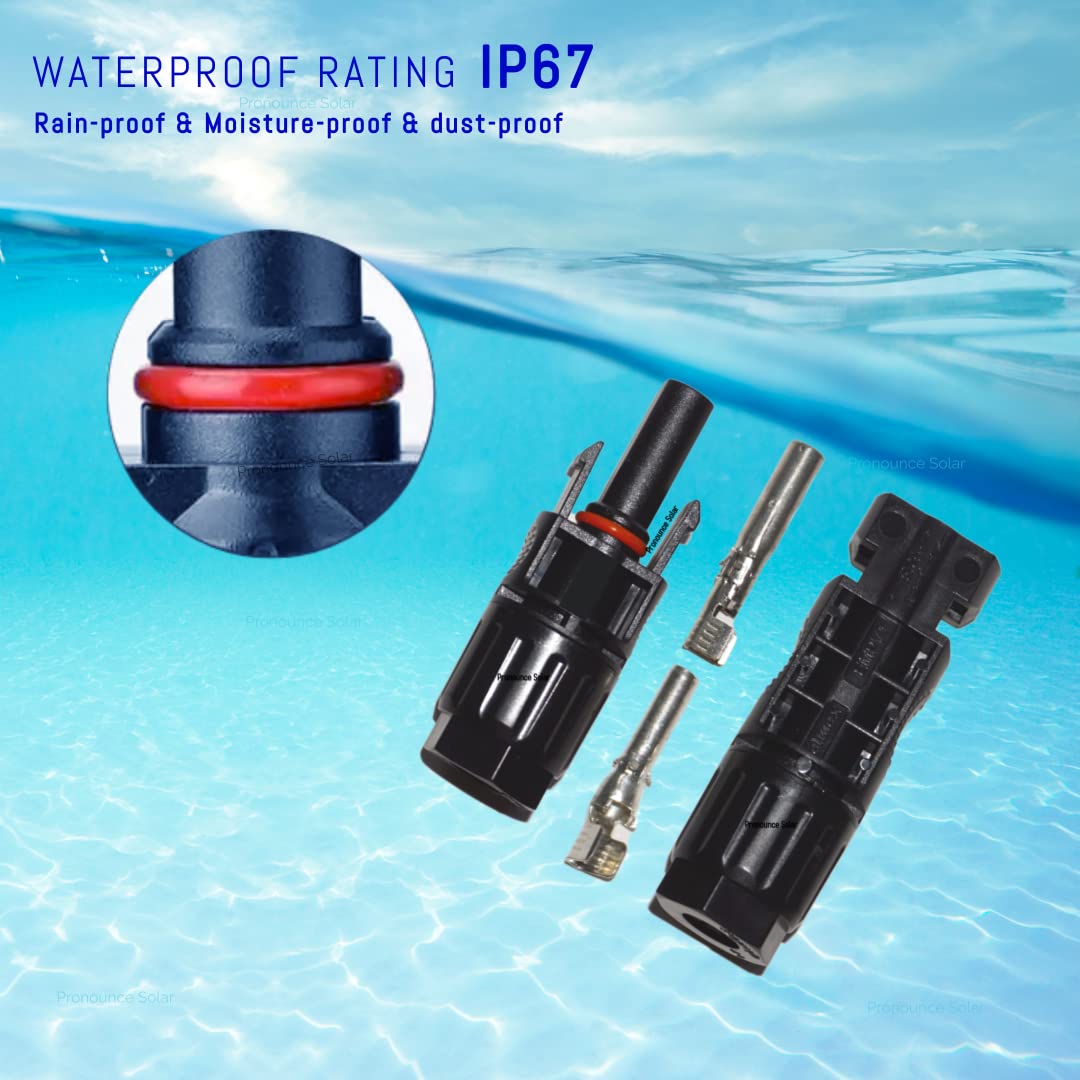 Pronounce Solar 2 in 1 MC4 Branch Connector for Solar Panels, (1+1 Pair), MC4 connector 2in 1out
