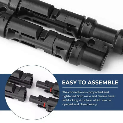 Pronounce Solar 2 in 1 MC4 Branch Connector for Solar Panels, (1+1 Pair), MC4 connector 2in 1out