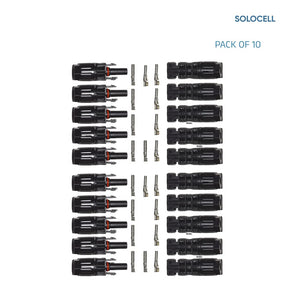 Solocell MC4 Male Female Solar Panel Cable Connectors (Set of 10 Pairs) MC4 Connectors