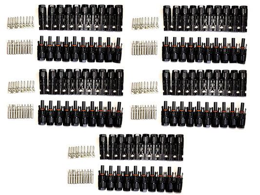 Solocell MC4 Male Female Solar Panel Cable Connectors (Set of 50 Pairs) MC4 Connectors