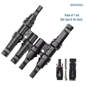 SOLOCELL 2 in 1 MC4 Y Branch Connector for Solar Panels, (1+1 Pair) MC4 Connector 2in 1out