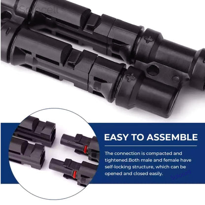 SOLOCELL 2 in 1 MC4 Y Branch Connector for Solar Panels, (1+1 Pair) MC4 Connector 2in 1out