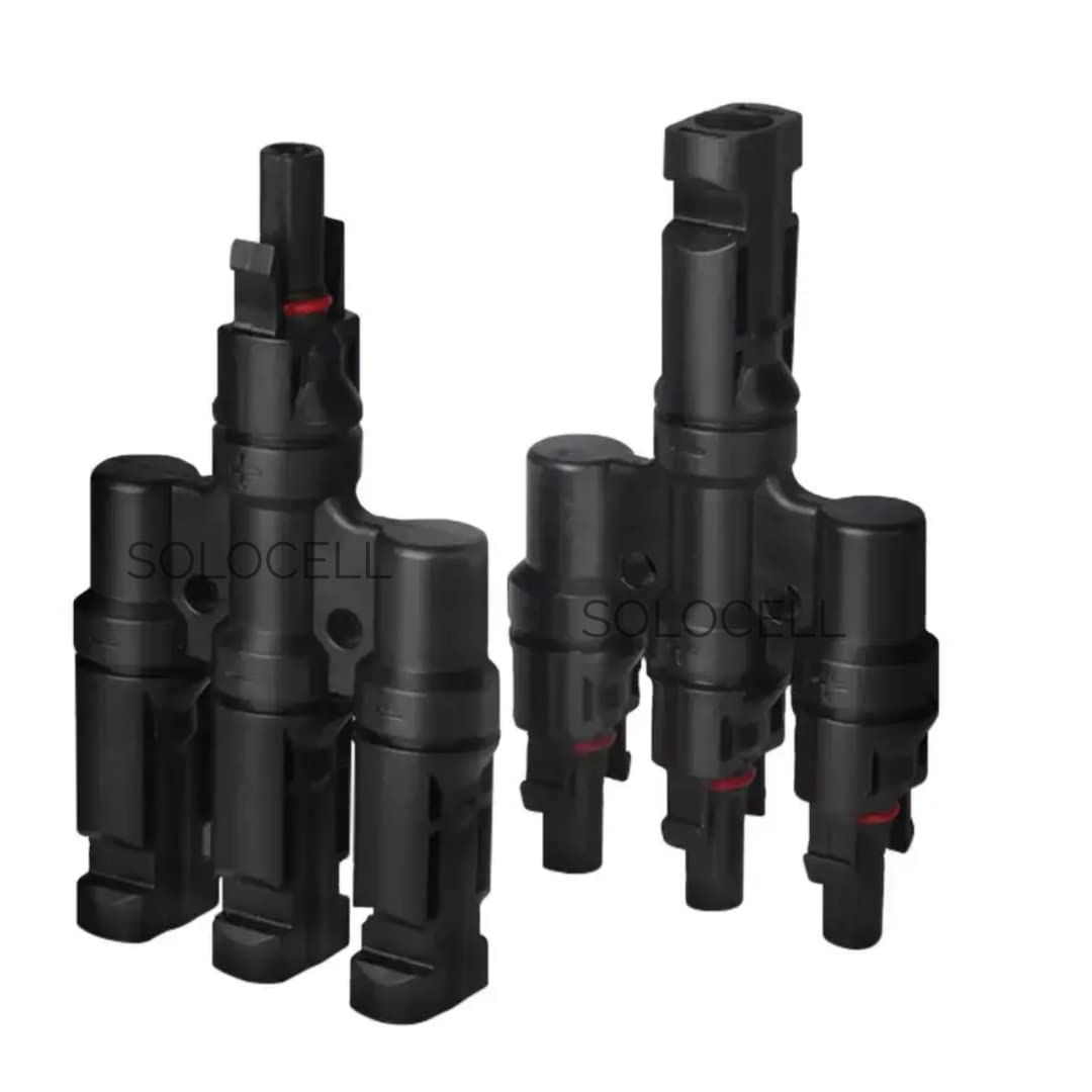 Solocell 3 in 1 T3 MC4 Wire Connector for Solar Panels, (1+1 Pair), (1500V/50A) MC4 CONNECTOR 3IN 1OUT