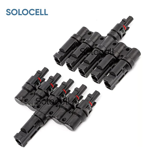 Solocell 4 in 1 T4 MC4 Wire Connector for Solar Panel, (1+1 Pair MC4), (1500V/50A) Mc4 connector 3in 1out