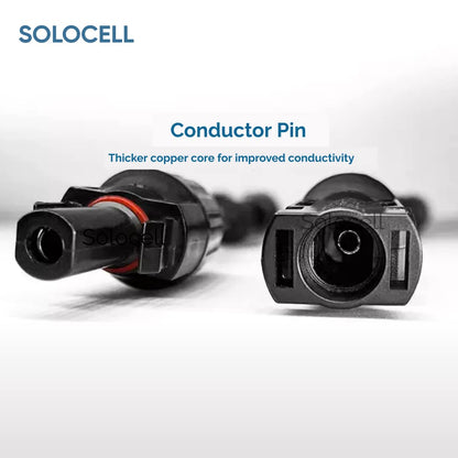 Solocell 4 in 1 T4 MC4 Wire Connector for Solar Panel, (1+1 Pair MC4), (1500V/50A) Mc4 connector 3in 1out