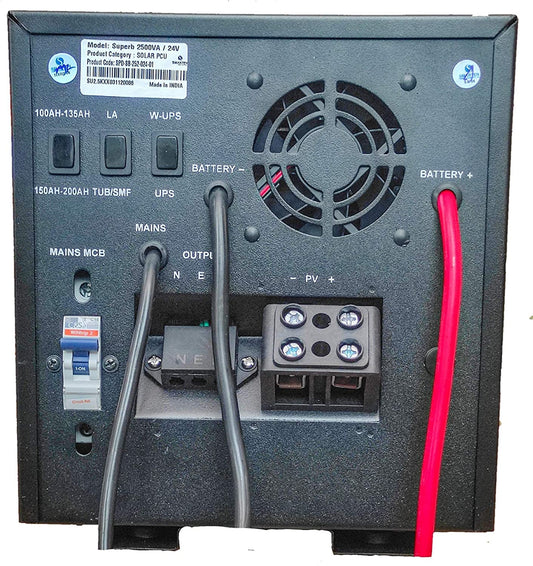 SMARTEN  Superb 2500 VA / 2.5kVA ; 24 Volt ; 50 A MPPT Solar PCU Inverter (Support 1800Watts Panels /1HP Submersible Pump)